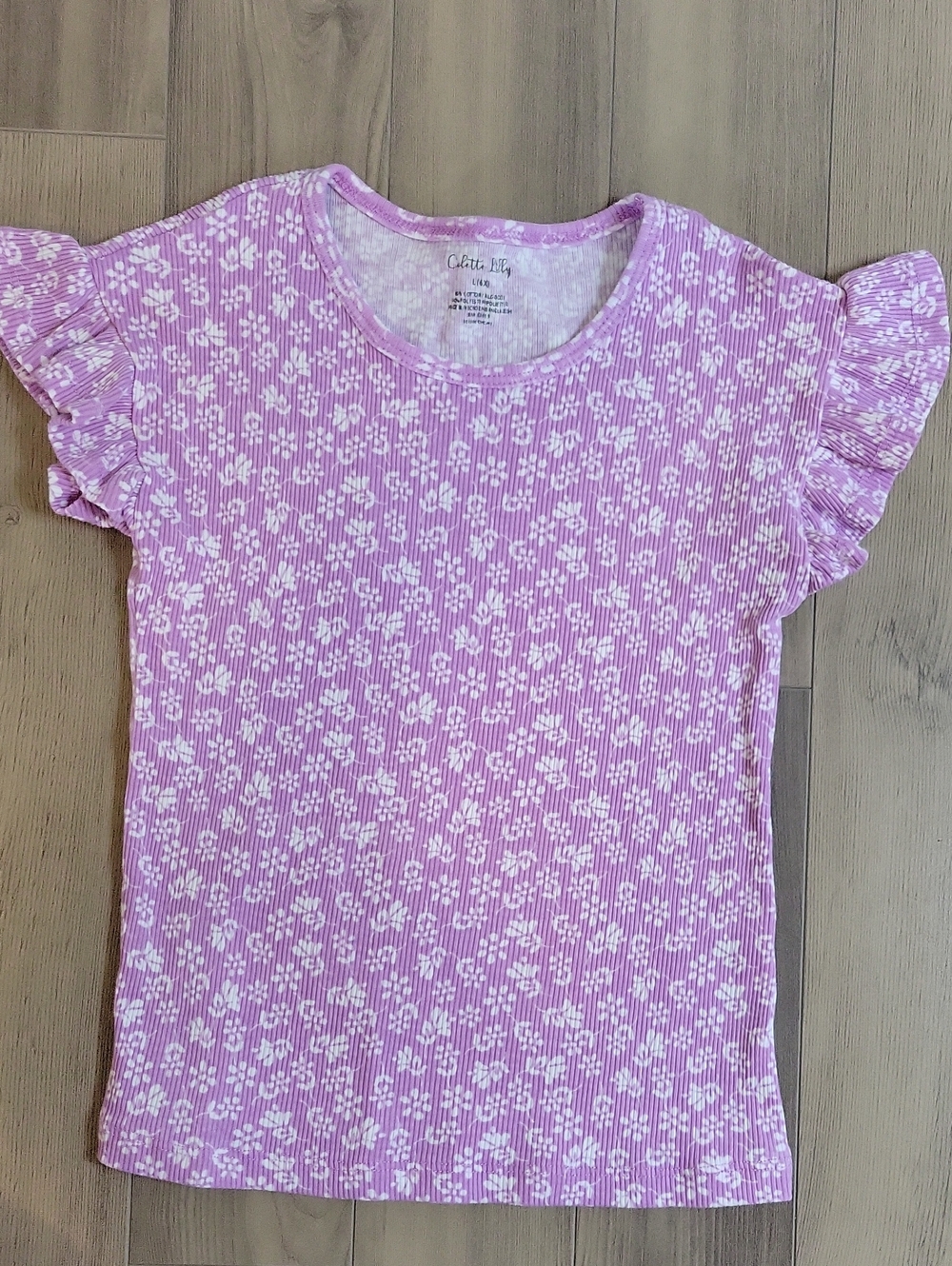 Girl 6x Ruffle Sleeve Tee New